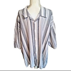 JEAN PAUL Vintage Designer Shirt Men's 4XL Blue Striped Dress Shirt
